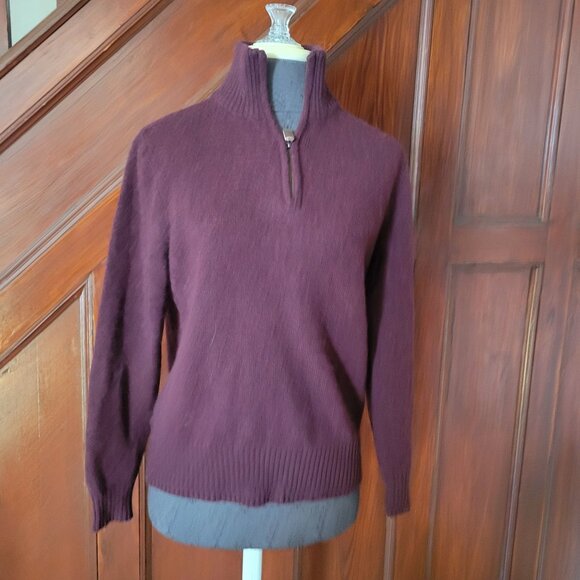 J.Crew Womens Burgundy Wool Half-Zip Pullover Sweater S - Picture 1 of 7